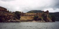 a clickable picture of the ruins of Urquhart Castle seen from Loch Ness