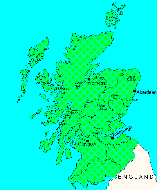 a non-clickable map of Scotland